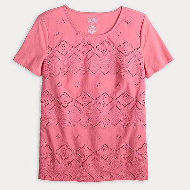 Women's Croft & Barrow Front Eyelet Top