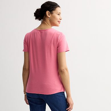 Women's Croft & Barrow Front Eyelet Top