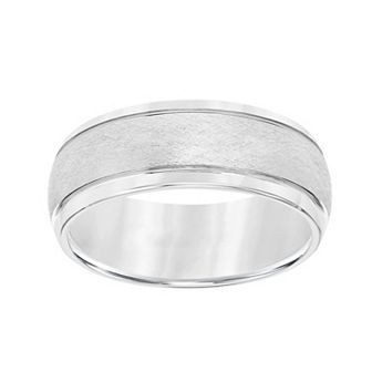 AXL Gray Tungsten Carbide 8 mm Low Dome Comfort Fit Men's Band