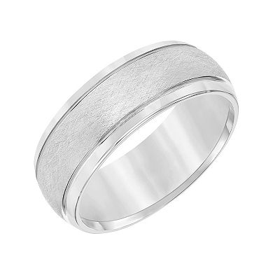 AXL Gray Tungsten Carbide 8 mm Low Dome Comfort Fit Men's Band
