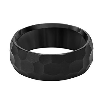 AXL Black Tungsten Carbide 8 mm Hammered Comfort Fit Men's Band