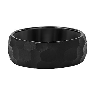 AXL Black Tungsten Carbide 8 mm Hammered Comfort Fit Men's Band