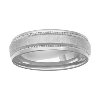 AXL Titanium 6 mm Men's Milgrain-Accent Comfort Fit Band