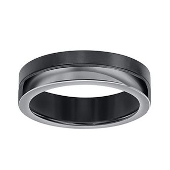 AXL Black Titanium 6 mm Flat Comfort Fit Men's Band