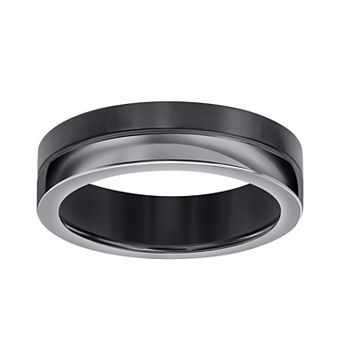 AXL Black Titanium 6 mm Flat Comfort Fit Men's Band