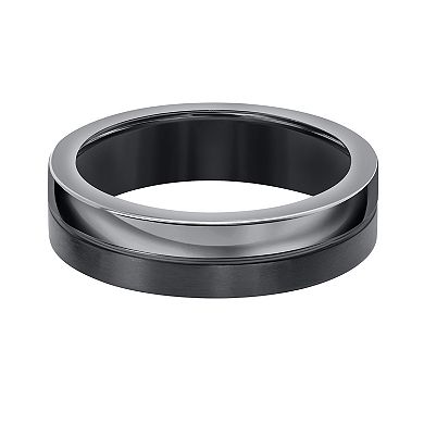 AXL Black Titanium 6 mm Flat Comfort Fit Men's Band