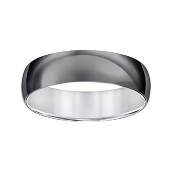 AXL Black & Gray Titanium 6 mm Low Dome Comfort Fit Men's Band