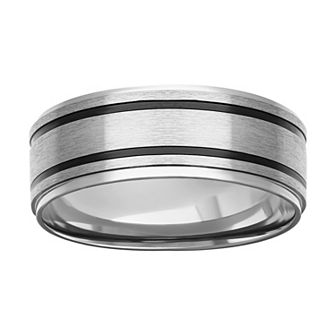 AXL Stainless Steel & Black PVD Plated 9 mm Men's Comfort Fit Band