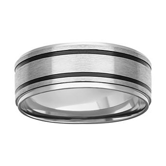 AXL Stainless Steel & Black PVD Plated 9 mm Men's Comfort Fit Band