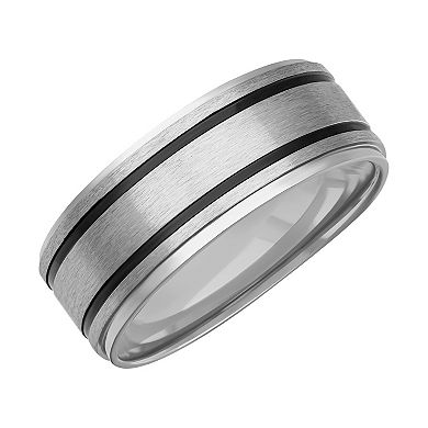 AXL Stainless Steel & Black PVD Plated 9 mm Men's Comfort Fit Band