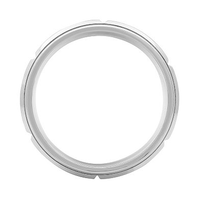 AXL Stainless Steel 8 mm Men's Cross Comfort Fit Band