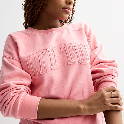 Women's Limited Too Logo Fleece Crewneck Pullover Women's Limited Too Logo Fleece Crewneck Pullover