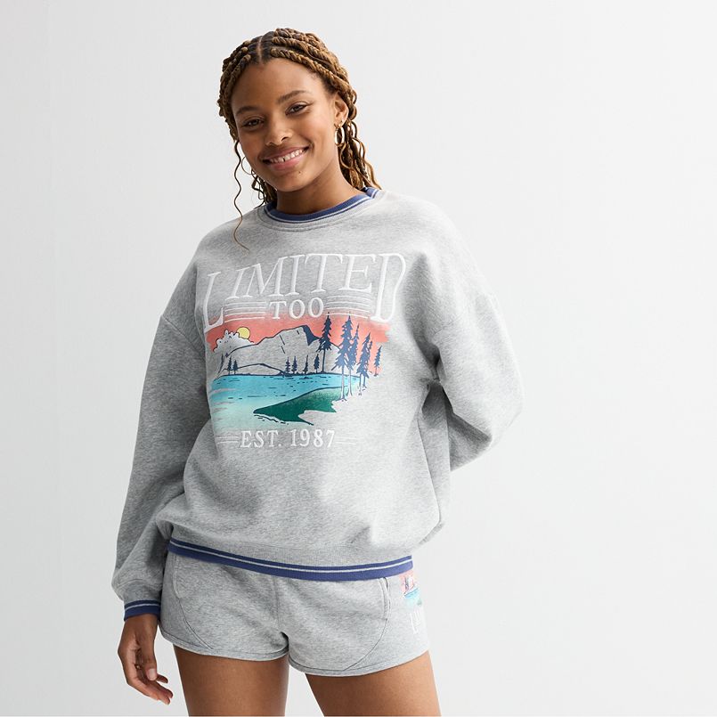 Women's Limited Too Tipped Fleece Crewneck Pullover