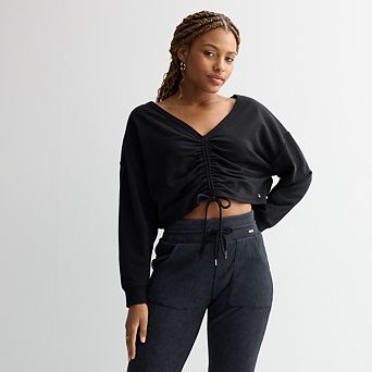 Juniors' Limited Too Cinch-Front Long Sleeve Top