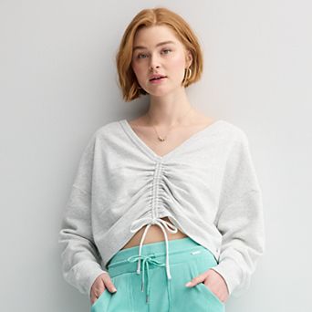 Juniors' Limited Too Cinch-Front Long Sleeve Top