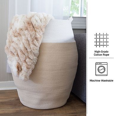 Home-Complete Cotton Rope Laundry Basket