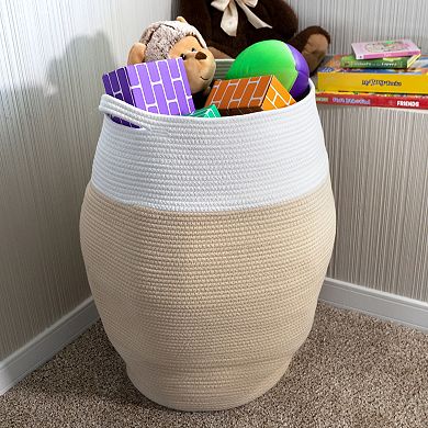 Home-Complete Cotton Rope Laundry Basket
