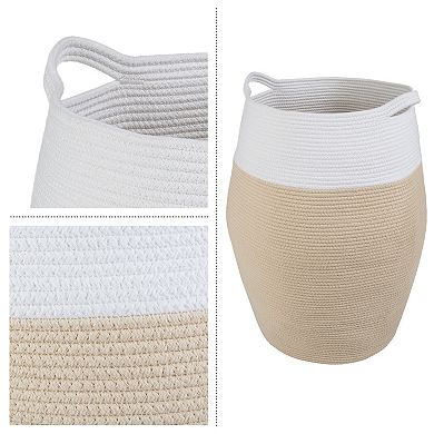 Home-Complete Cotton Rope Laundry Basket