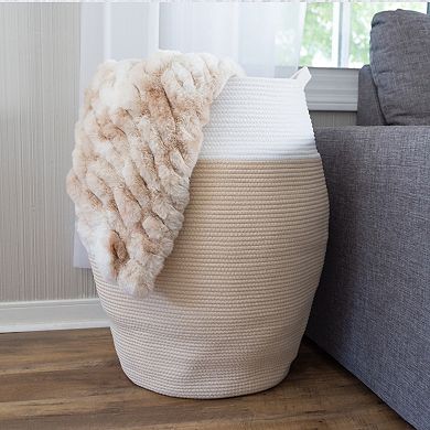 Home-Complete Cotton Rope Laundry Basket