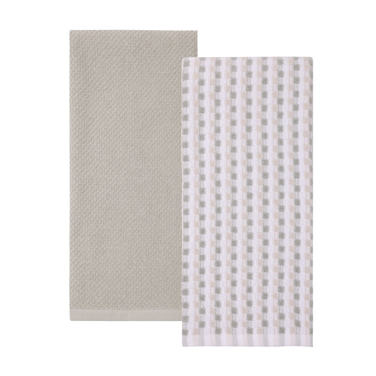 Mingle & Co. 2-Pack Carved Terry Kitchen Towels - Gray