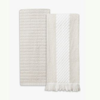 Mingle & Co. Check Stripe Terry Kitchen Towel 2-Pack