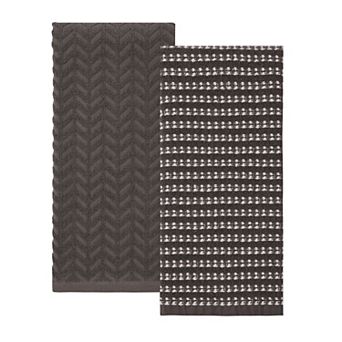 Mingle & Co. 2-Pack Waffle Stripe Kitchen Towel Set