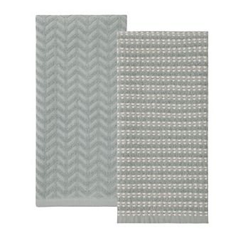 Mingle & Co. 2-Pack Waffle Stripe Kitchen Towel Set