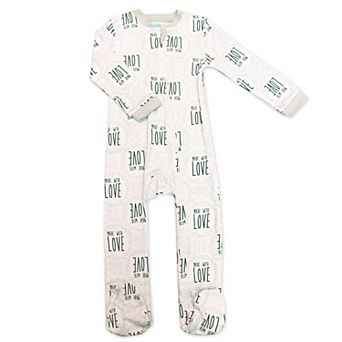 Baby Boys And Baby Girls 100% Cotton Made With Love Zippered Footie