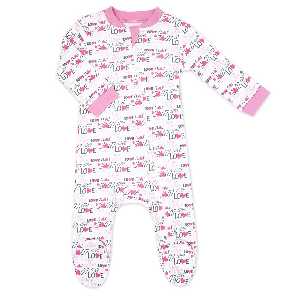 Sweetheart Collar Footie Set-Cream/Pink main image 0