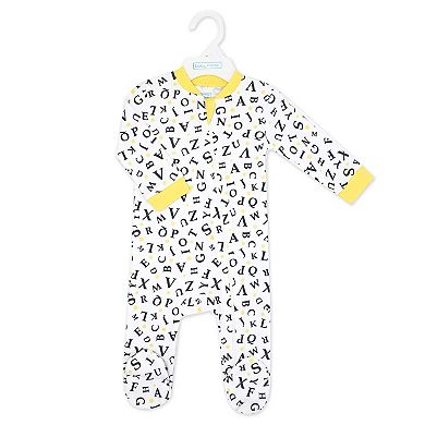 Baby Boys And Baby Girls 100% Cotton Abcs Zippered Footie