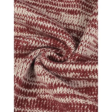 Women's Plus Size Sweater Cardigan Contrast Color Open Front Long Sleeve With Pockets
