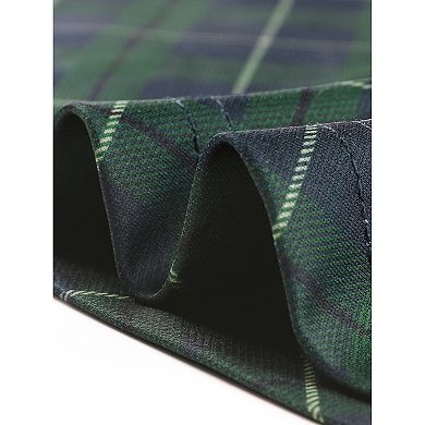 Plus Size Overall Pinafore Dress for Women Plaid Printed Adjustable Straps Skirt