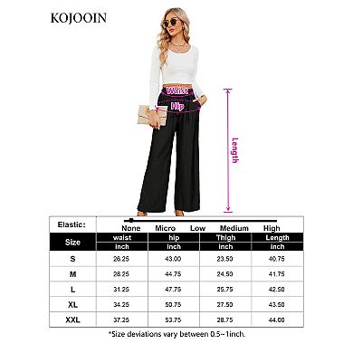 Wide Leg Pants For Women High Waisted Business Work Casual Adjustable Tie Knot Dress Pants