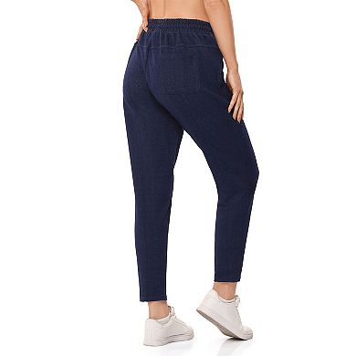 Womens Sweatpants With Zipper Pockets Ankle Side Ruched Jogger Drawstring Sport Athletic Pants