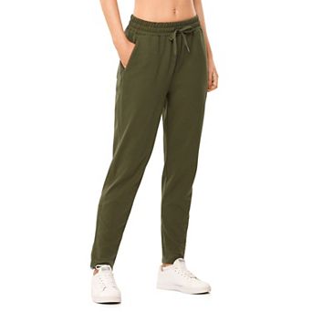 Womens Sweatpants With Zipper Pockets Ankle Side Ruched Jogger Drawstring Sport Athletic Pants