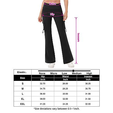 Mid Waisted Yoga Cargo Pants For Women Stretch Bootcut Casual Pants