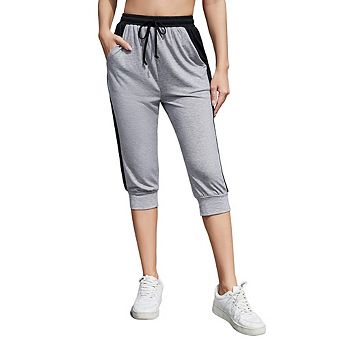 Capris For Women Casual Crop Pants Loose Fit Comfy Drawstring Lounge Pants With Pockets