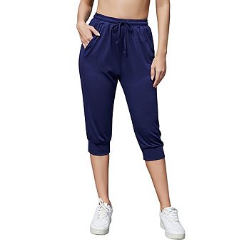 Capris For Women Casual Crop Pants Loose Fit Comfy Drawstring Lounge Pants With Pockets