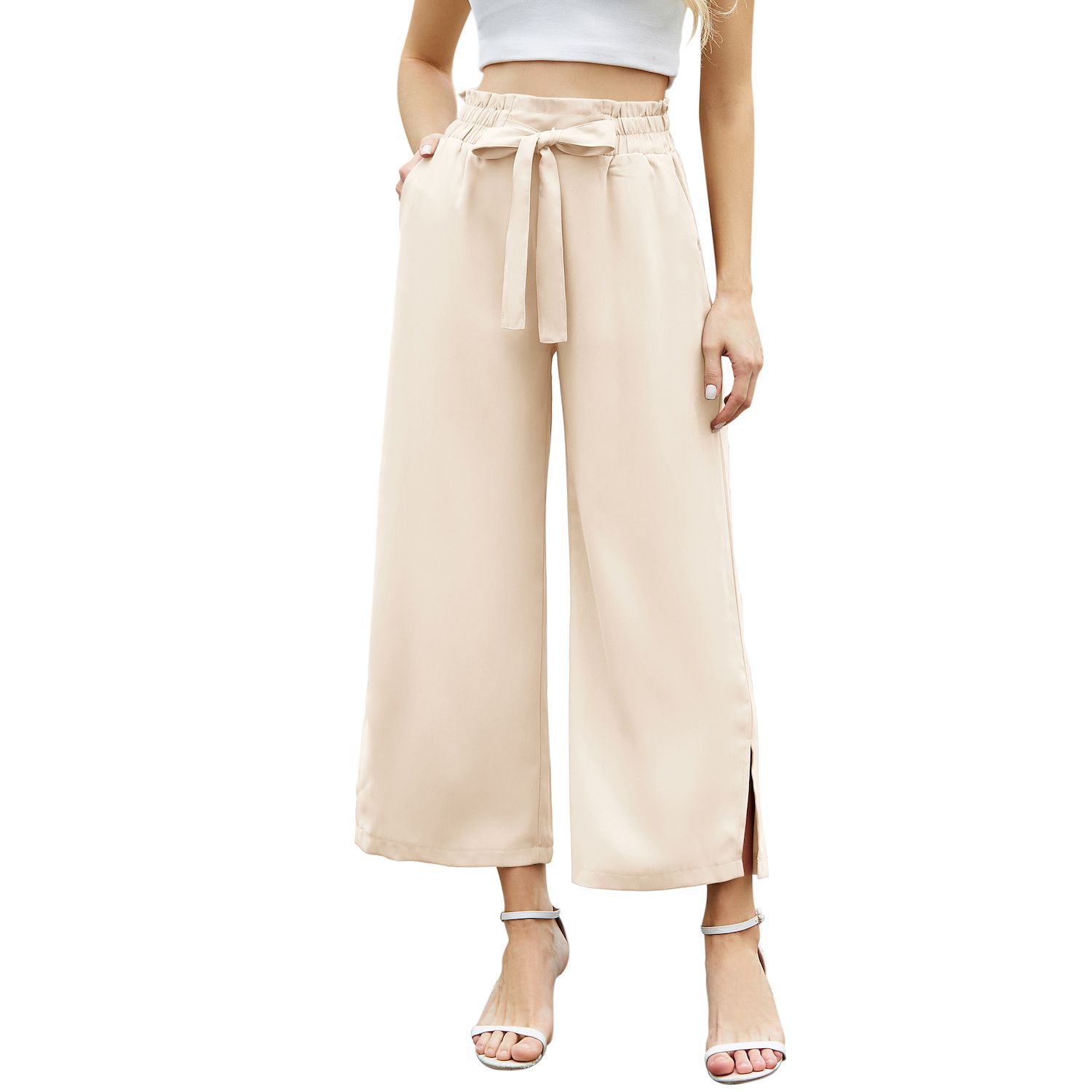 HVEPUO Damen-Sommer-Shorts – Elastische High-Waist, Bequem, Mit Taschen, Lässiger Look