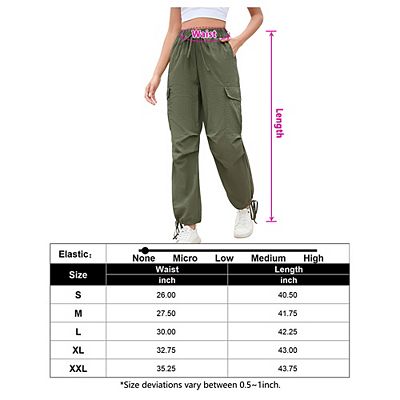 Women's Wide Leg Cargo Pants Baggy Smocked Waist Fashion