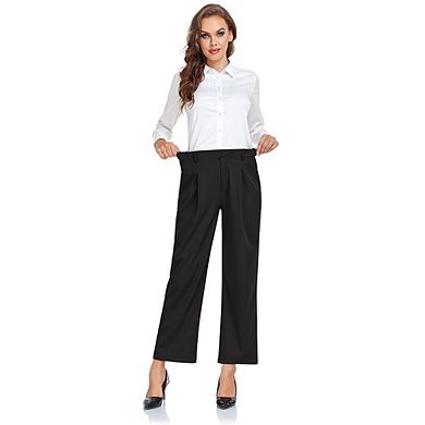 Women's Dress Pants High Waisted Wear To Work Casual Sport Wide Leg Trousers