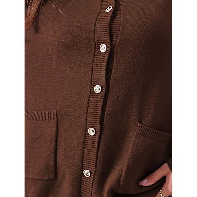 Plus Size Cardigan for Women Long Sleeve Knit Casual Open Front Button Down Sweaters