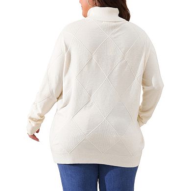 Plus Size Pullover Sweaters For Women Lightweight Long Sleeve Turtleneck Novelty Sweater