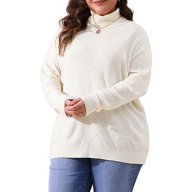 Plus Size Pullover Sweaters For Women Lightweight Long Sleeve Turtleneck Novelty Sweater