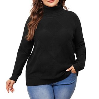 Plus Size Pullover Sweaters For Women Lightweight Long Sleeve Turtleneck Novelty Sweater