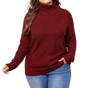 Plus Size Pullover Sweaters For Women Lightweight Long Sleeve Turtleneck Novelty Sweater