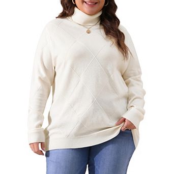 Plus Size Pullover Sweaters For Women Lightweight Long Sleeve Turtleneck Novelty Sweater