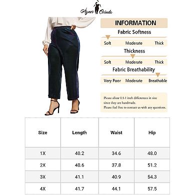 Plus Size Pants For Women Metallic Sparkly Elastic Waist Wide Leg Trousers Outfit
