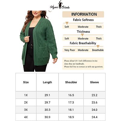 Women's Plus Size Cardigan Sweaters Lightweight Long Sleeve Open - Main Image