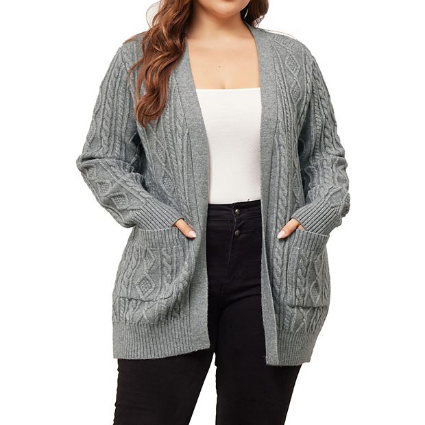 Women's Plus Size Cardigan Sweaters Lightweight Long Sleeve Open
